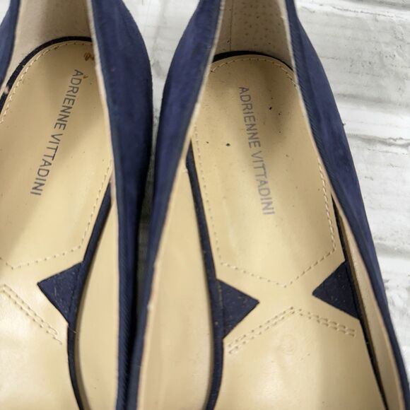 Adrienne Vittadini Women's Size 8.5 Blue Suede Rhinestone Embellished Loafers - Picture 8 of 12